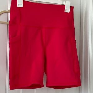 Fabletics Hot Pink On The Go 7” Bike Shorts size L